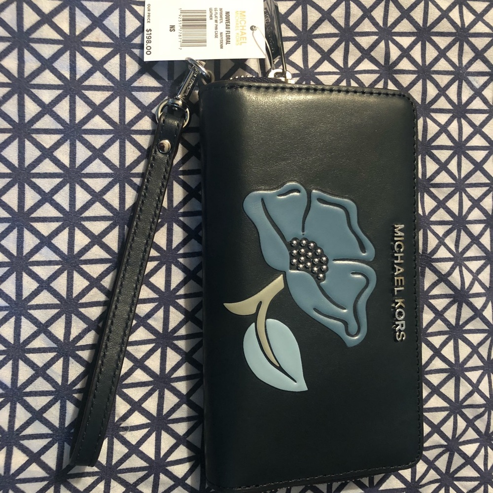 NWT Navy Floral Michael Kors Wallet